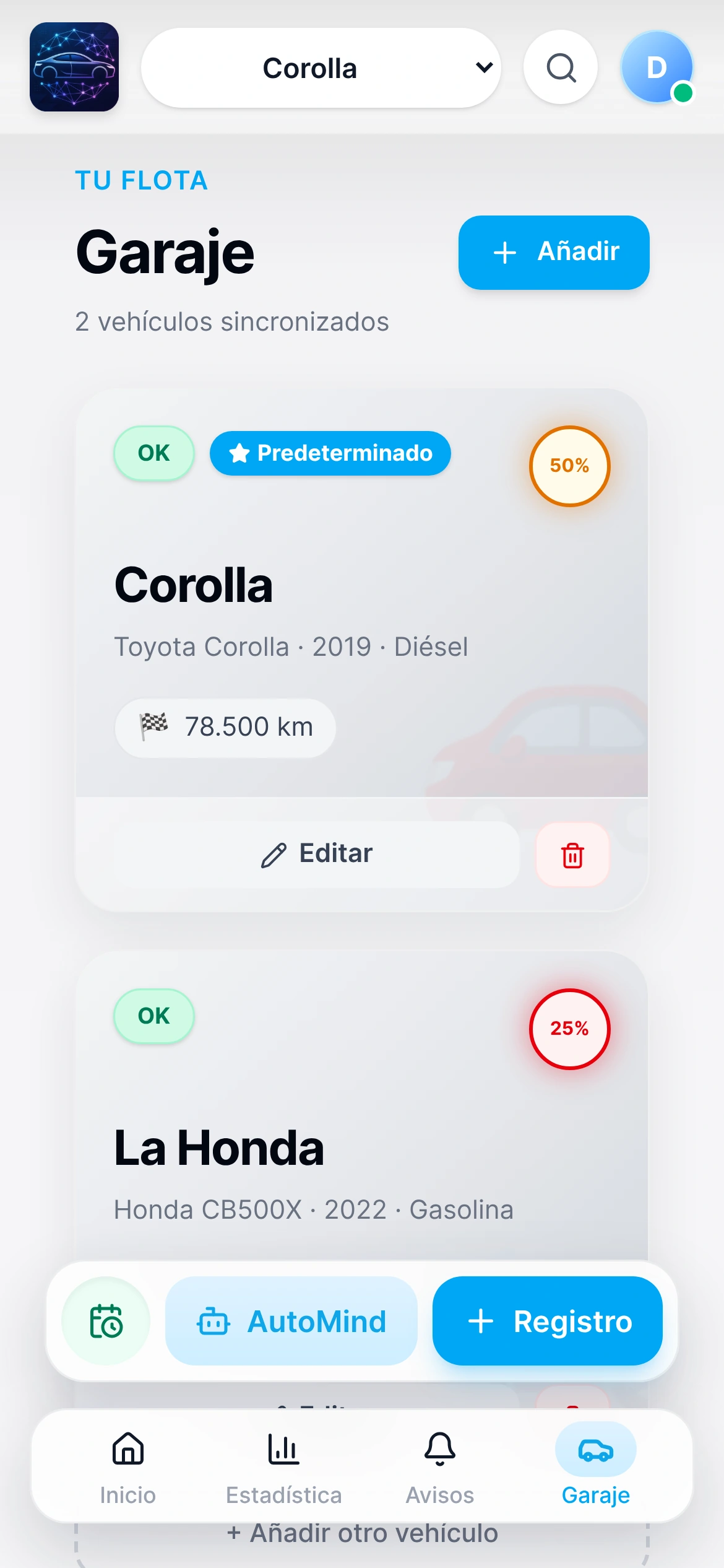 Tus vehículos en un solo garaje